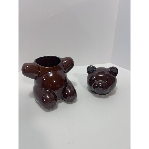 VTG Aramis 8" Brown Teddy Bear Cookie/Treat Jar Collectible Ceramic Container - Picture 2 of 10
